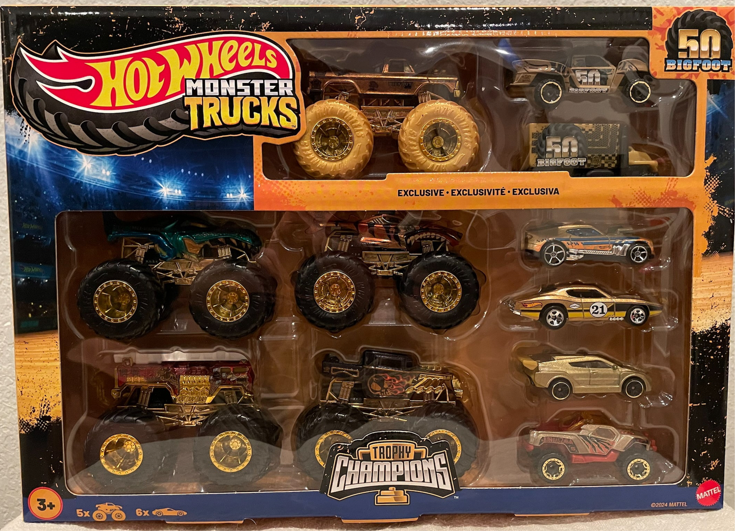 Hot Wheels Monster Truck Trophy Champions Collections Box