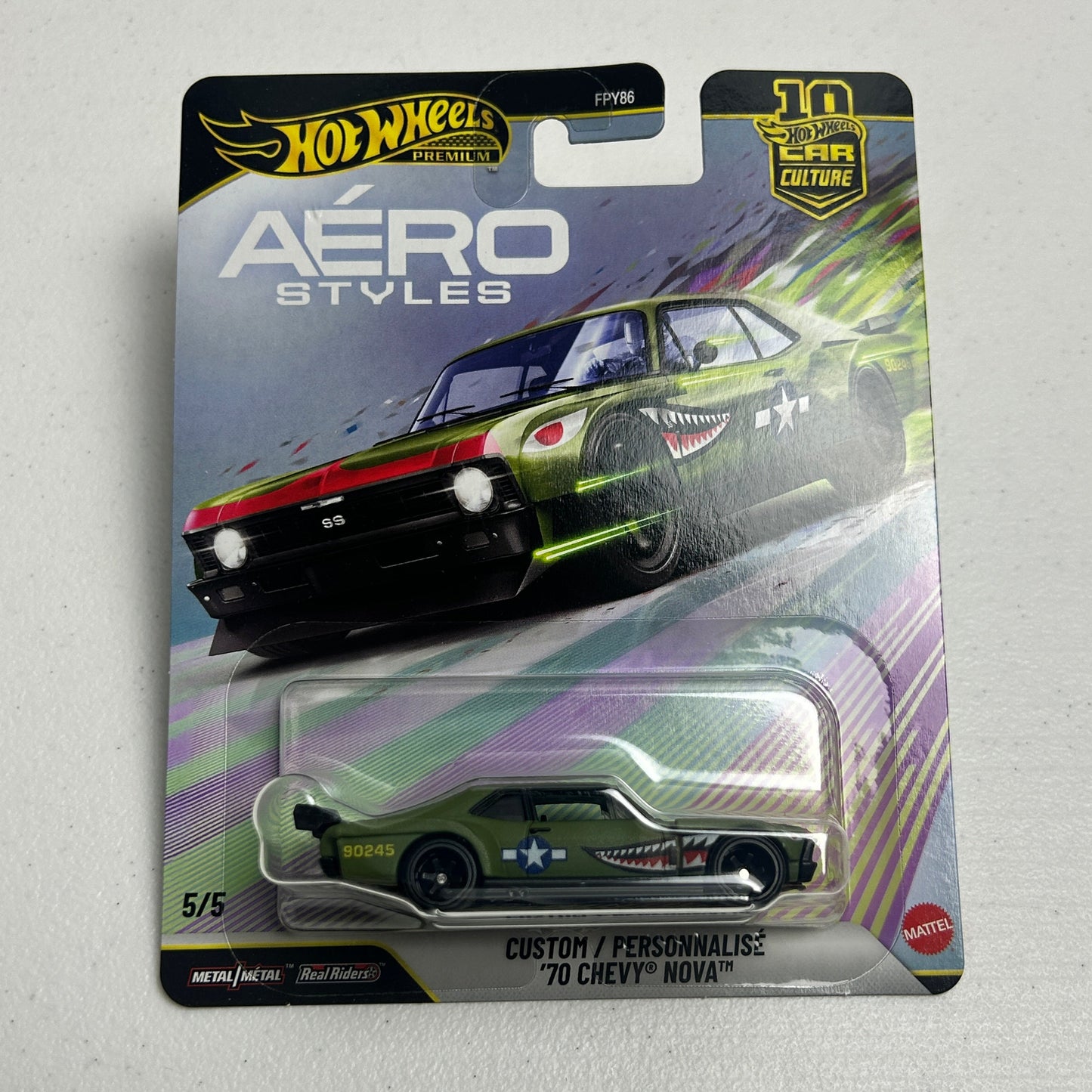 Hot Wheels 1:64 Car Culture 10th Anniversary Aero Styles - Custom '70 Chevy Nova