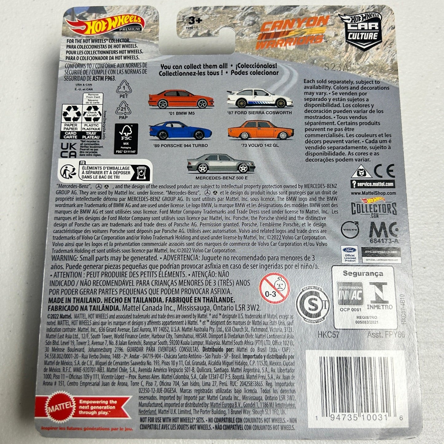 Hot Wheels Car Culture Canyon Warriors Mercedes-Benz 500 0/5 Chase