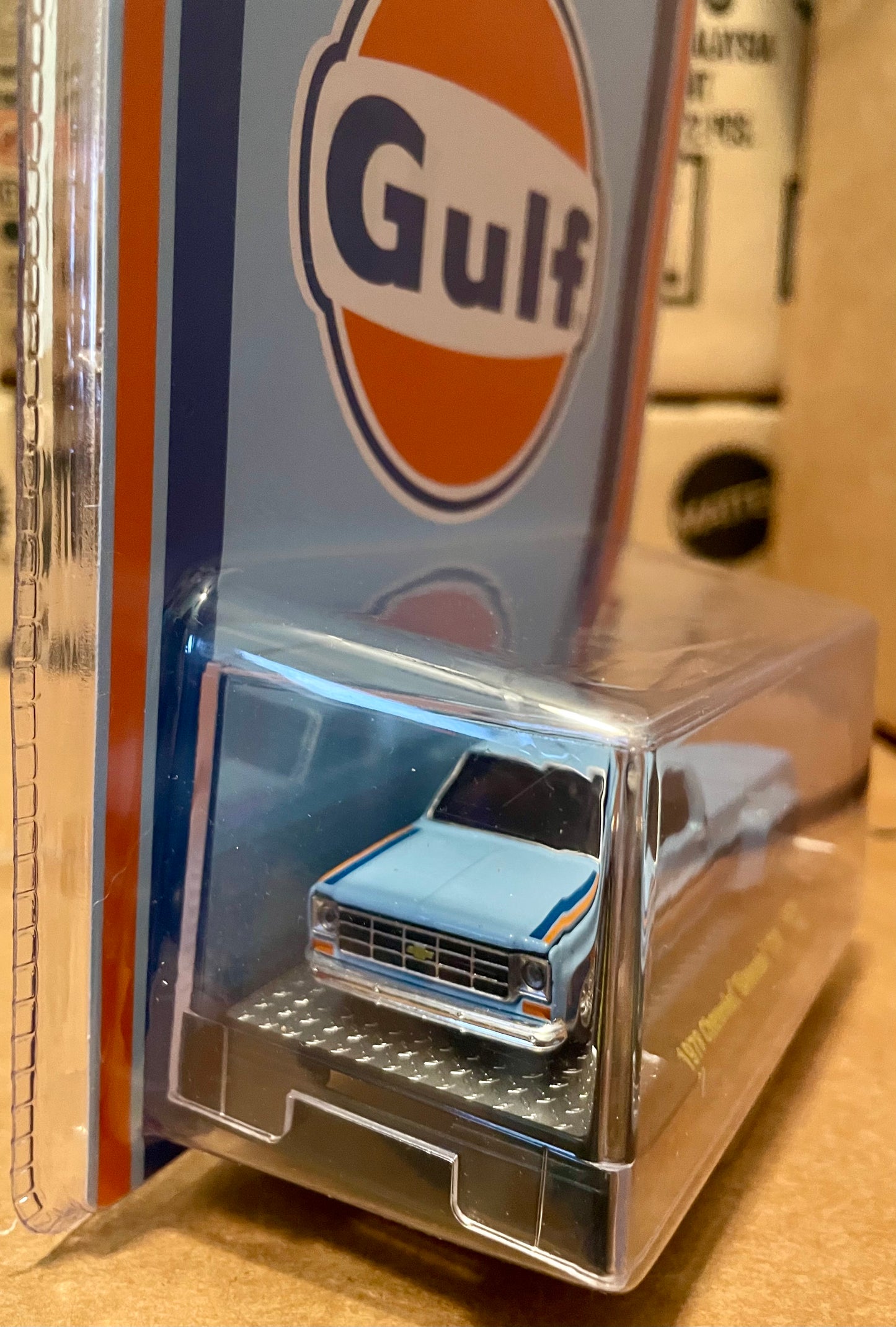 M2 1:64 Mijo Chevy 1978 Silverado C30 Gulf Blue w Stripes