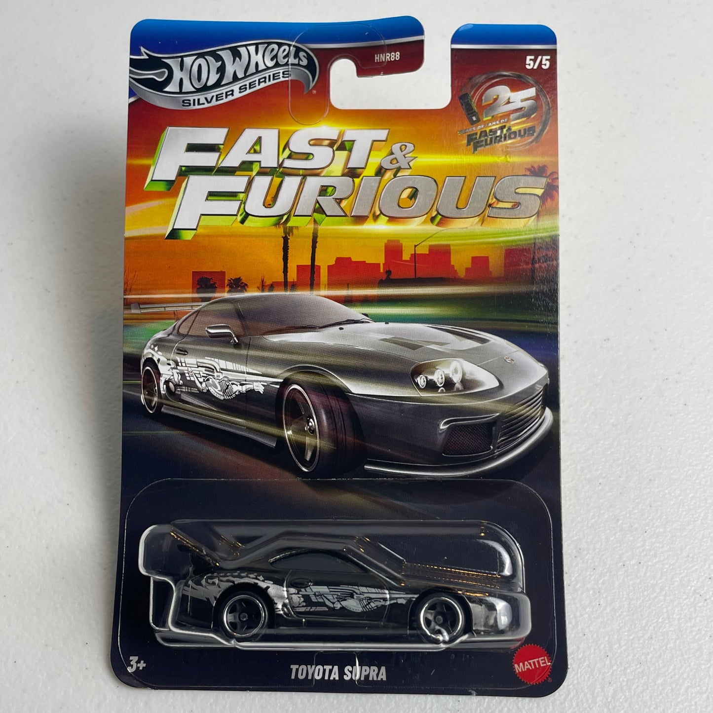 Hot Wheels 1:64 Fast & Furious Silver Series 25th Anniversary Silver Set of 5