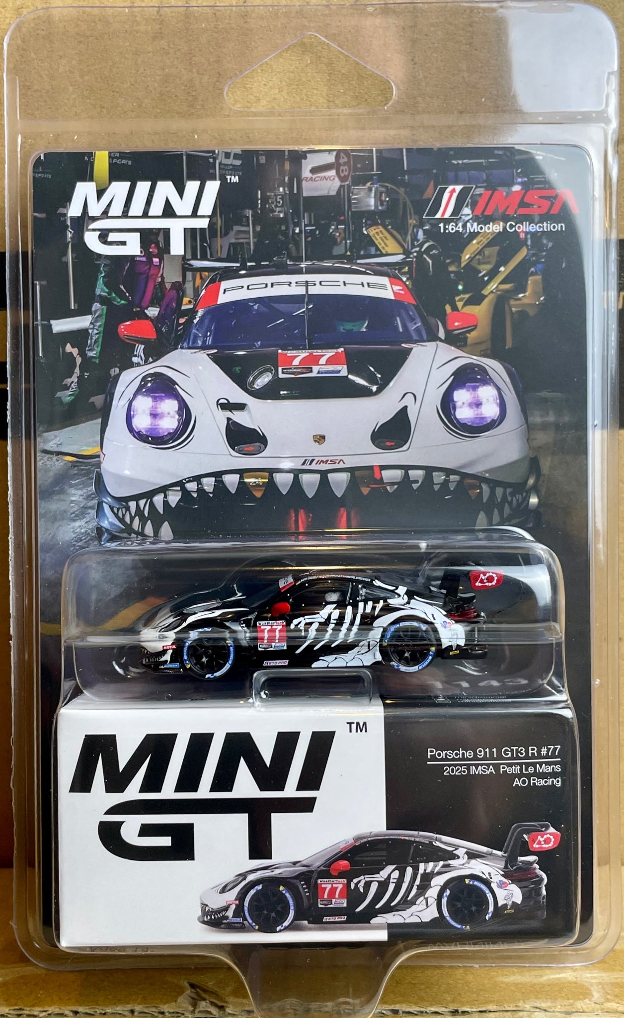 Mini GT 1:64 Porsche 911 GT3 R #77 AO Racing Skele