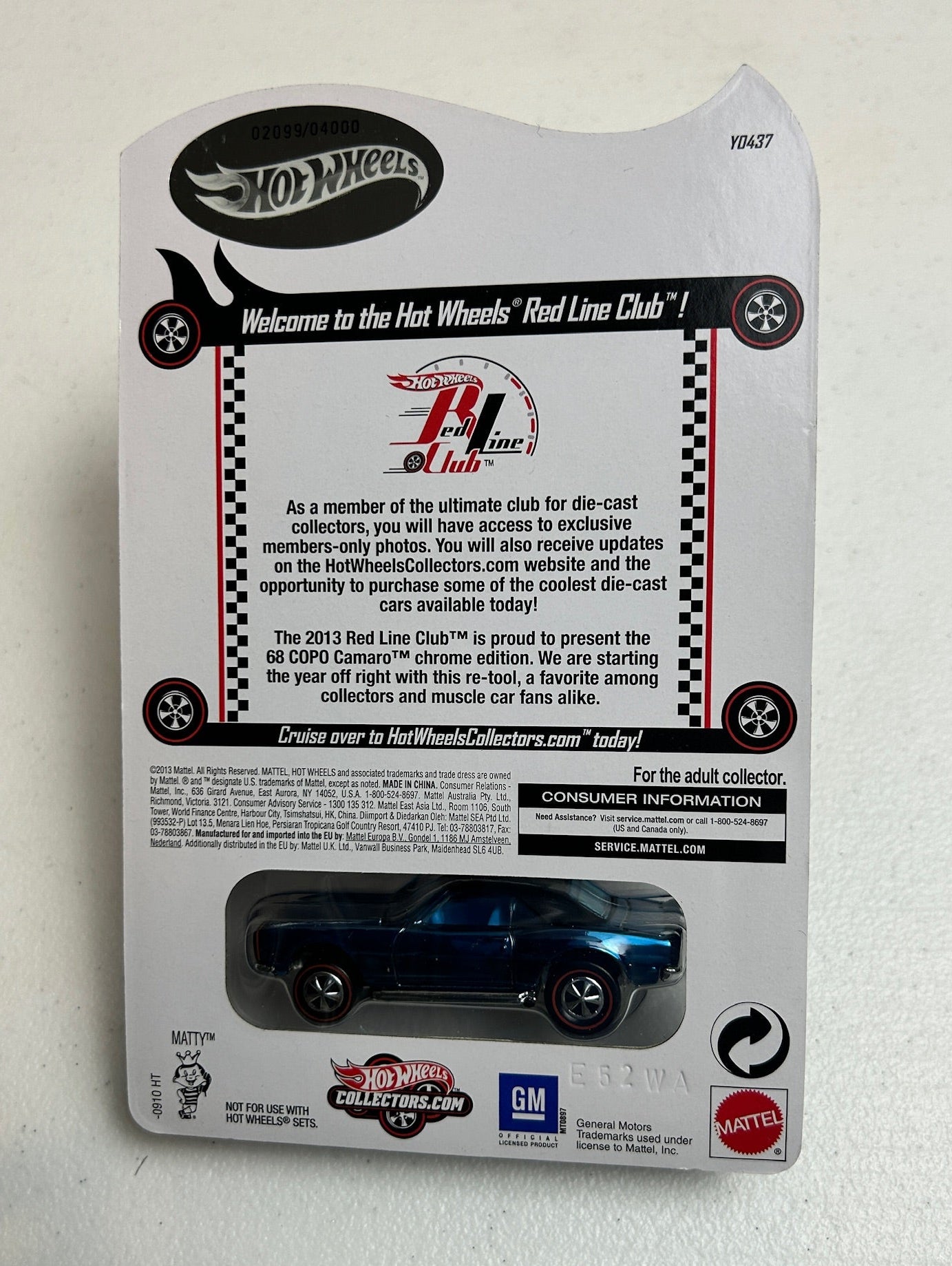 Hot Wheels 1:64 RLC Club Exclusive - '68 Copo Camaro #2099/4000