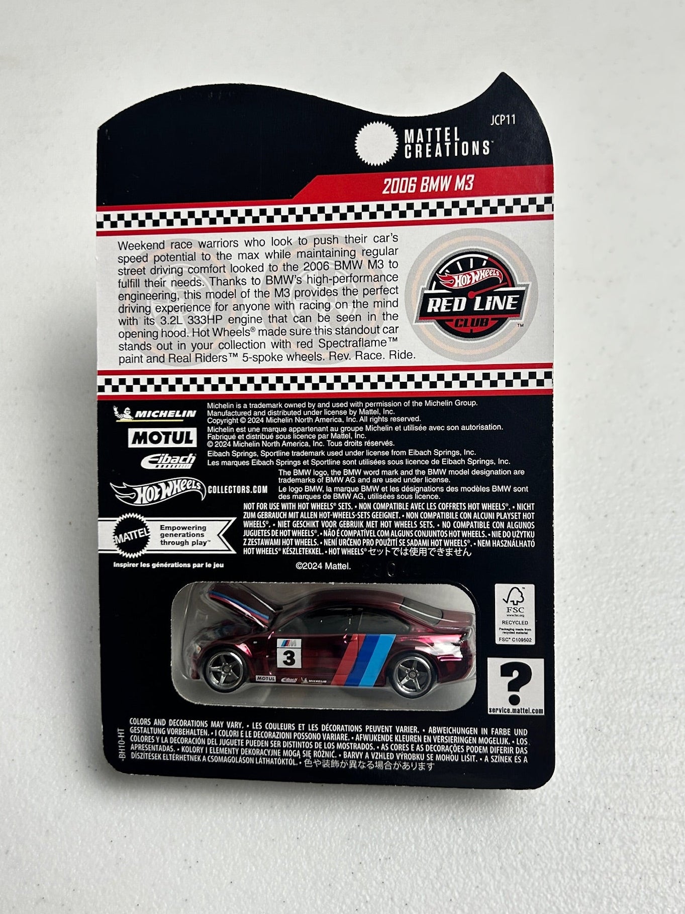 Hot Wheels 1:64 RLC 2006 BMW M3 Red