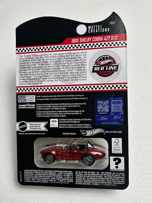 Hot Wheels 1:64 RLC 1965 Shelby Cobra 427 S/C Club Exclusive
