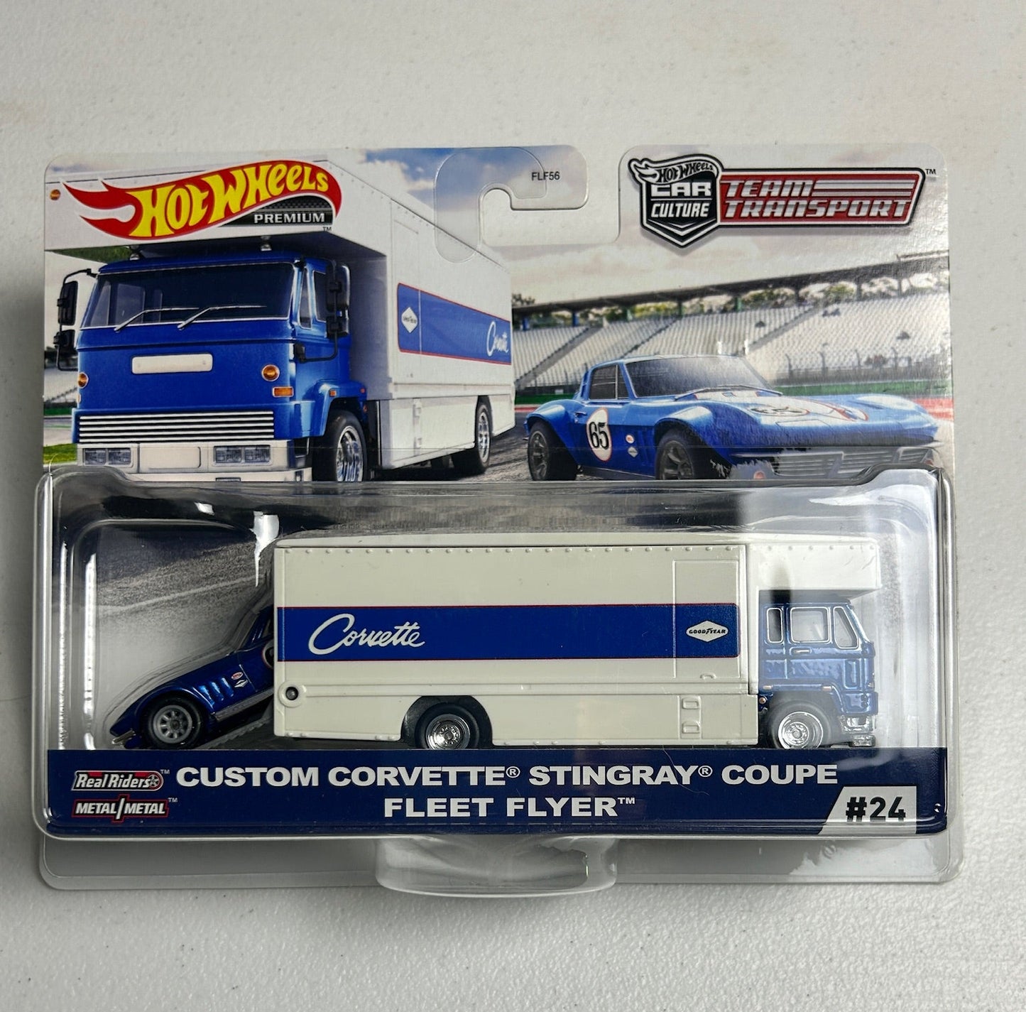 Hot Wheels 1:64 Team Transport #24 Custom Corvette Stingray Coupe/Fleet Flyer