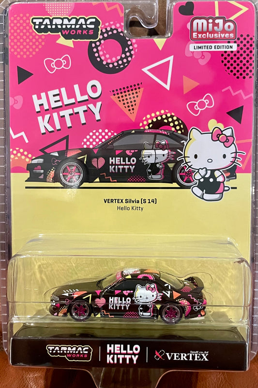 Tarmac Works 1:64 Vertex Nissan Silvia S14 Hello Kitty Black Chrome