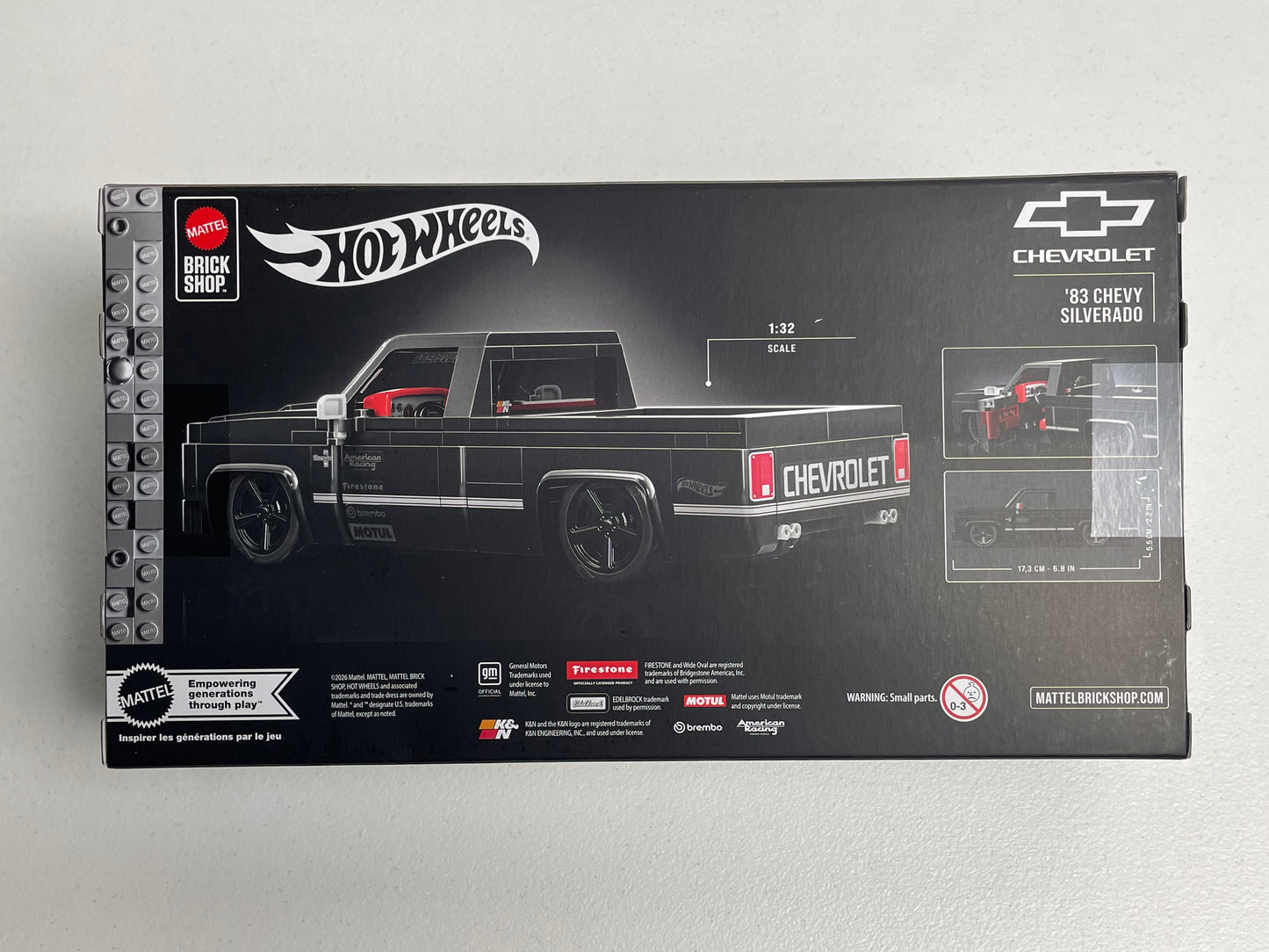 Mattel Brick Shop 1:64 Hot Wheels '83 Silverado Toy Build Kit 225 Pieces