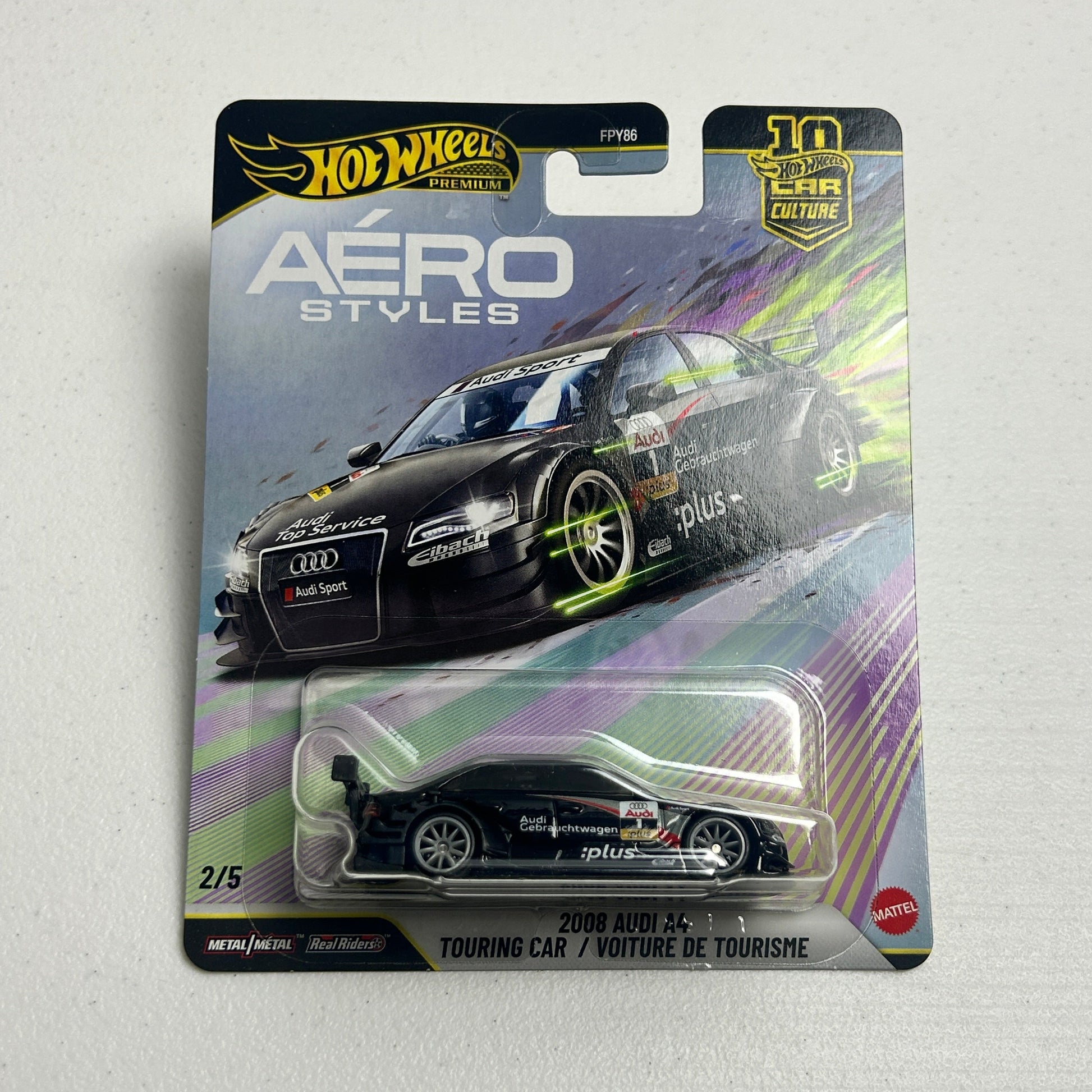 Hot Wheels 1:64 Car Culture 2026 10th Anniversary Aero Style Set of 5 - 2008 Audi Touring Car