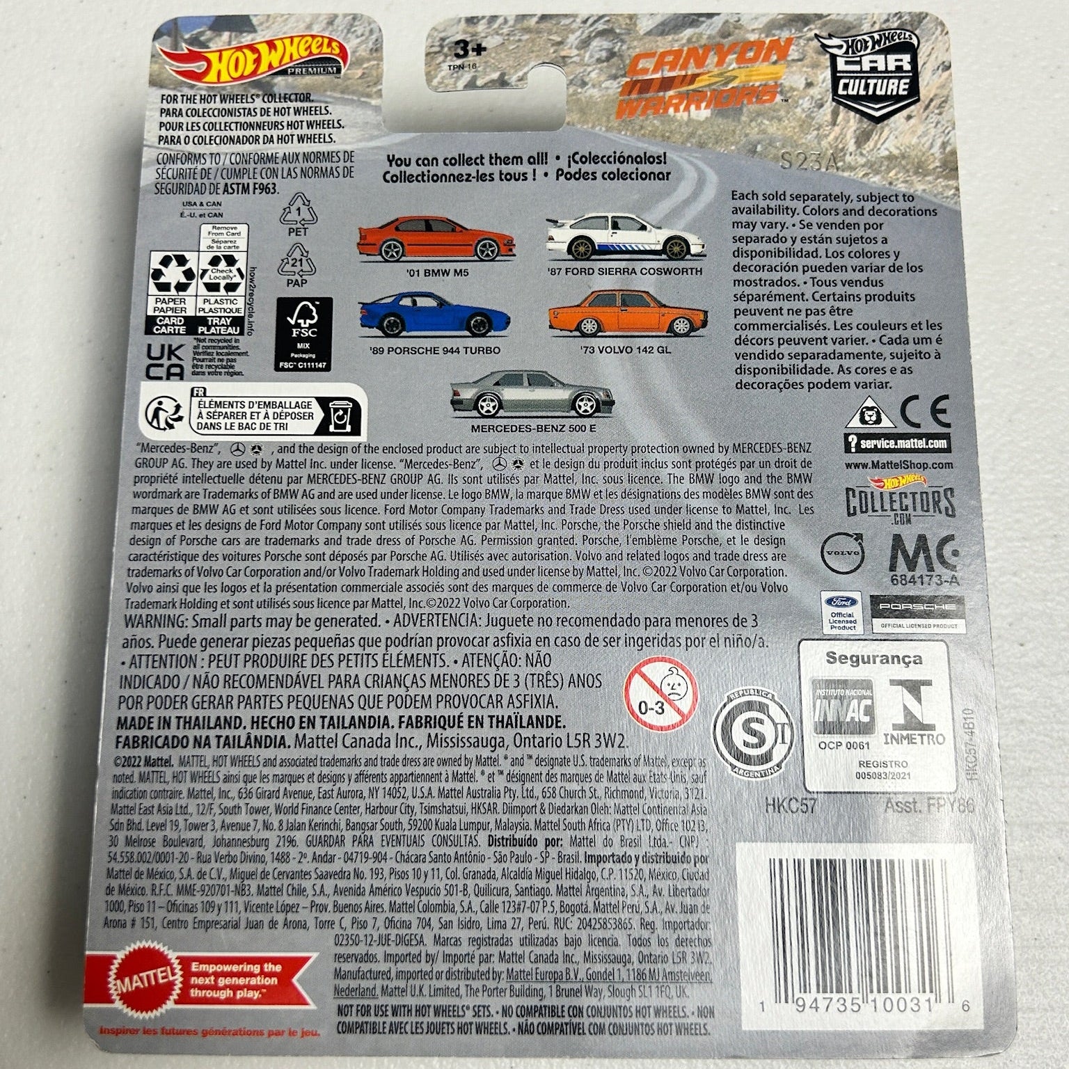 Hot Wheels Car Culture Canyon Warriors Mercedes-Benz 500 0/5 Chase