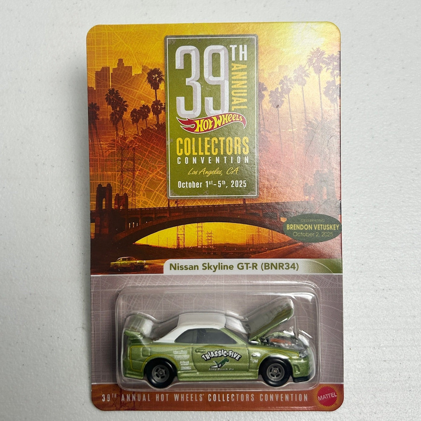 Hot Wheels 1:64 39th Collectors Convention Nissan Skyline GT-R (BNR34) Triassic-Five