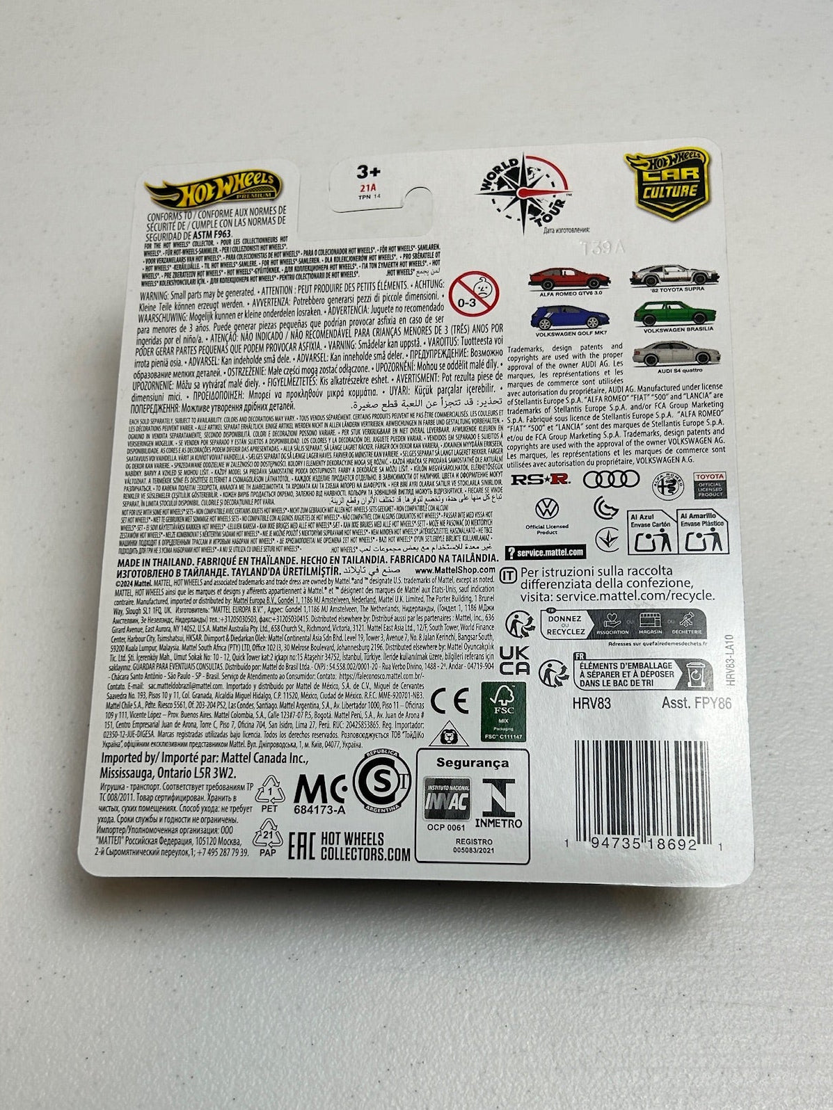 Hot Wheels 1:64 Car Culture World Tour Alfa Romeo GTV6 3.0 Chase