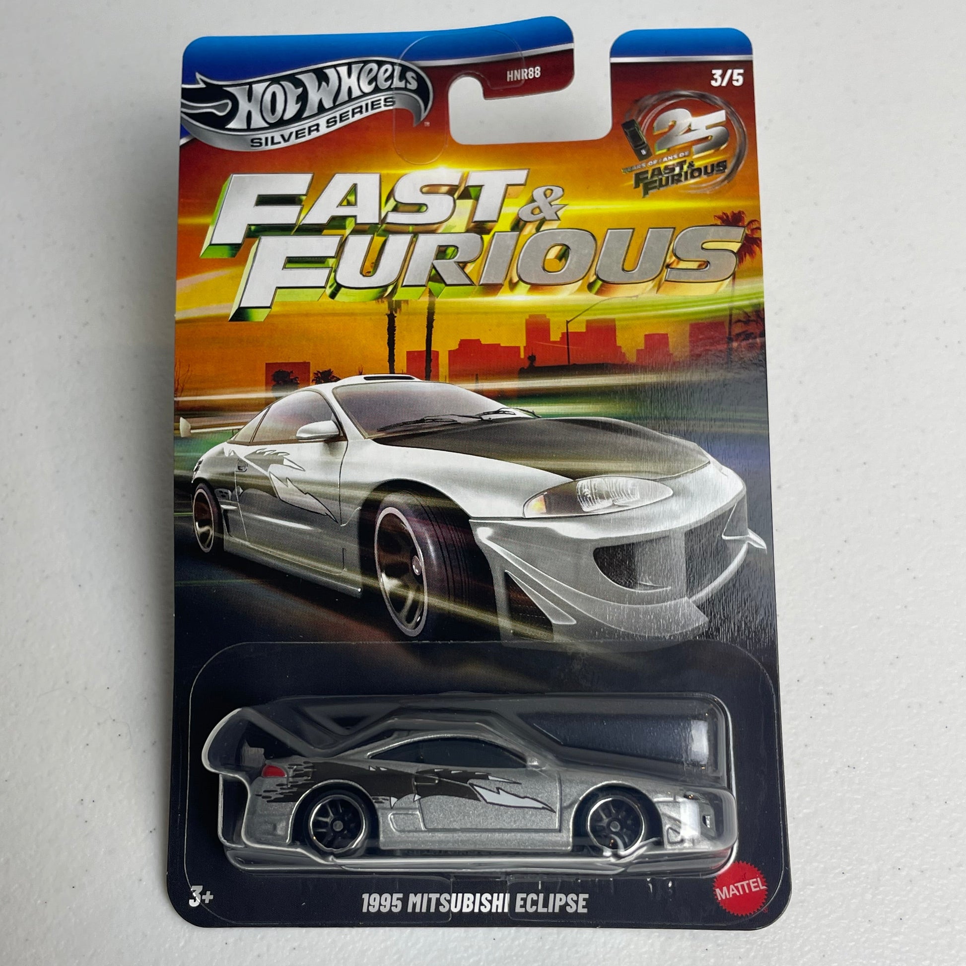 Hot Wheels 1:64 Fast & Furious Silver Series 25th Anniversary Silver Set of 5