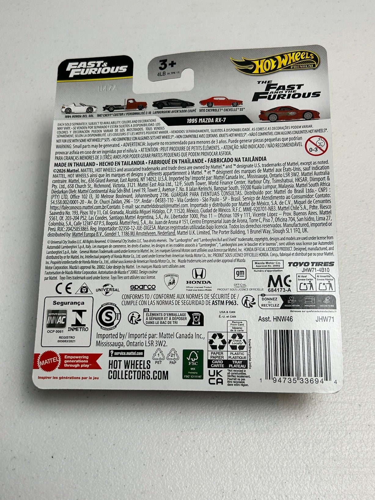 Hot Wheels 1:64 Fast & Furious Mazda RX-7 25th Anniversary Chase