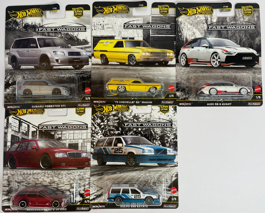 Hot Wheels 2025 Car Culture J Case - Fast Wagons Set of 5