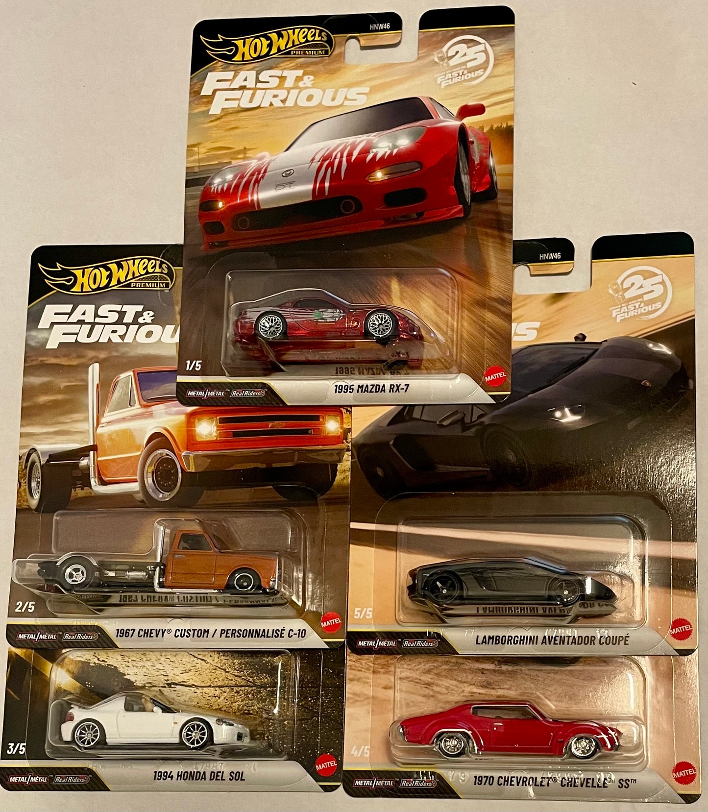 Hot Wheels 1:64 Fast & Furious Premium 2026 Case P Set of 5