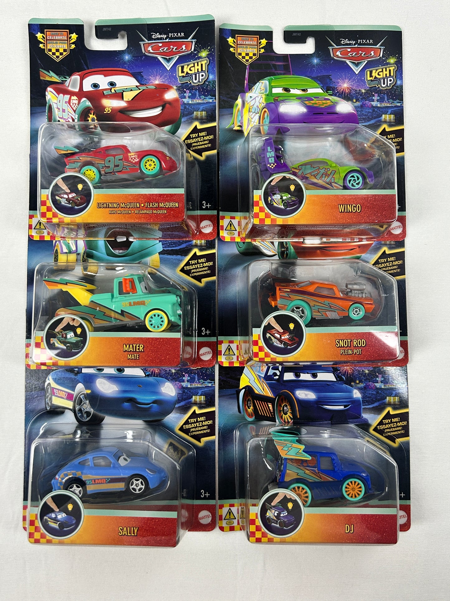 Disney Pixar Cars 1:64 Race to Celebrate Light Up Series Set of 6