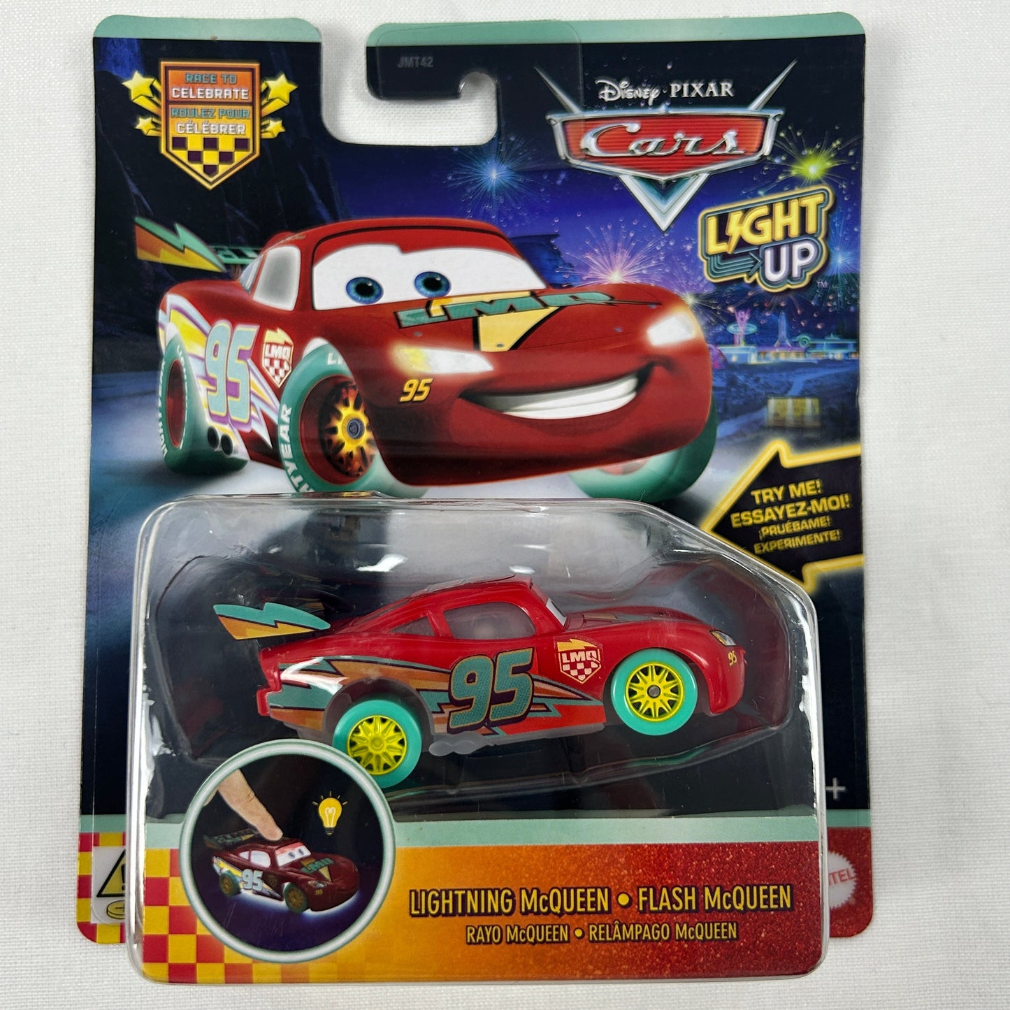 Disney Pixar Cars 1:64 Race to Celebrate Light Up Lightning McQueen