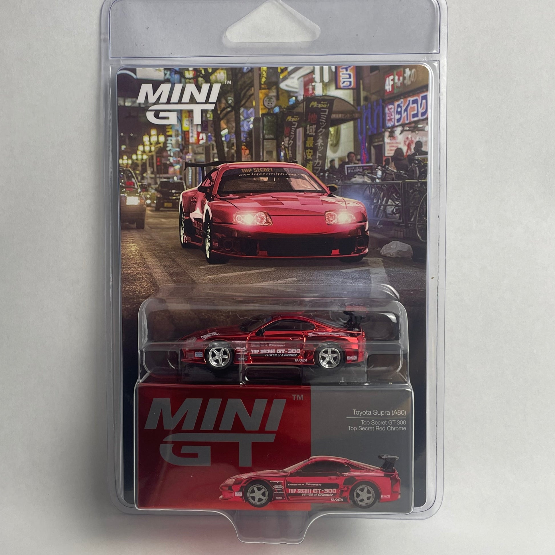 Mini GT Toyota Supra Top Secret Red Chrome