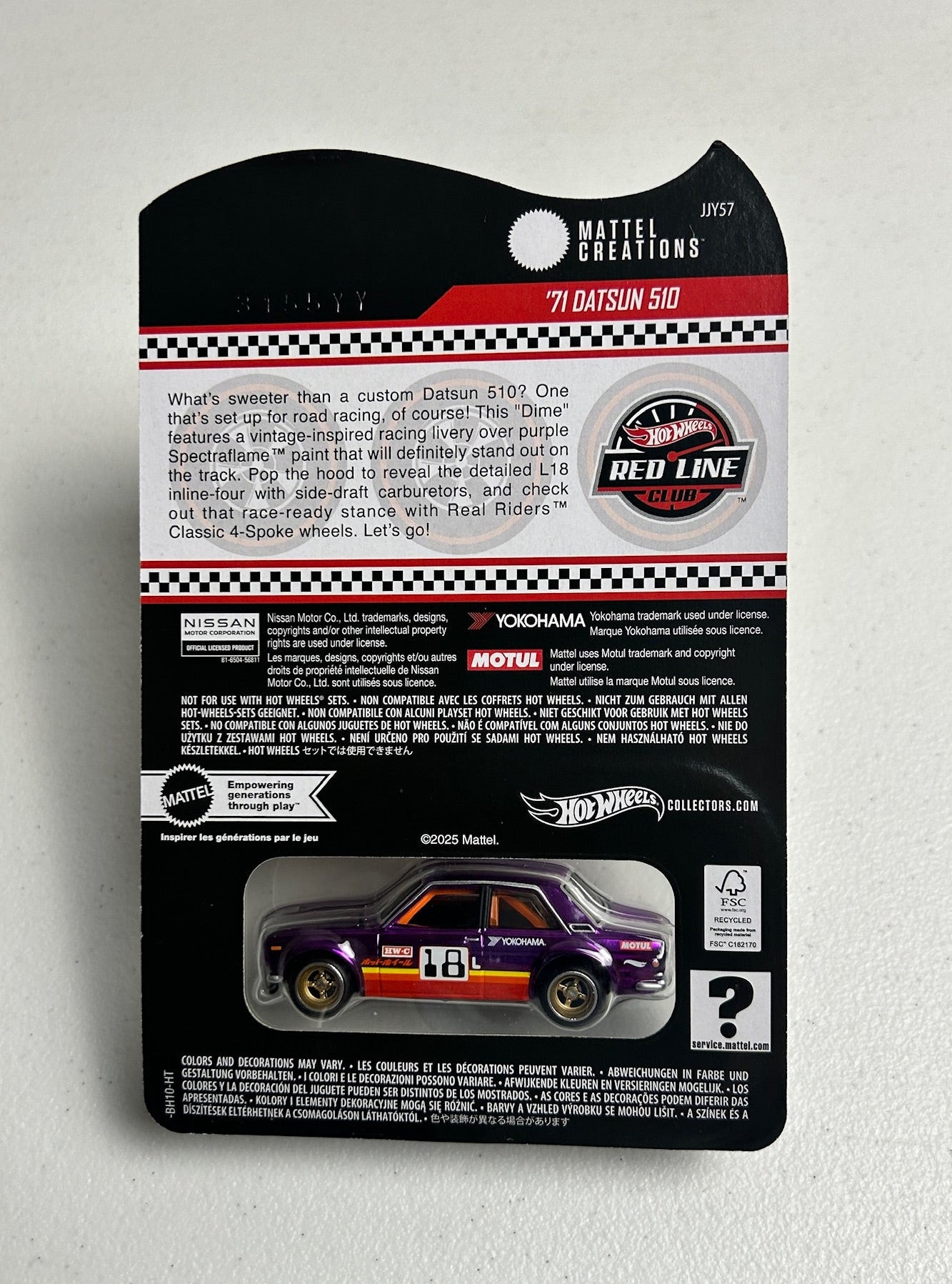 Hot Wheels 1:64 RLC '71 Datsun 510 Purple