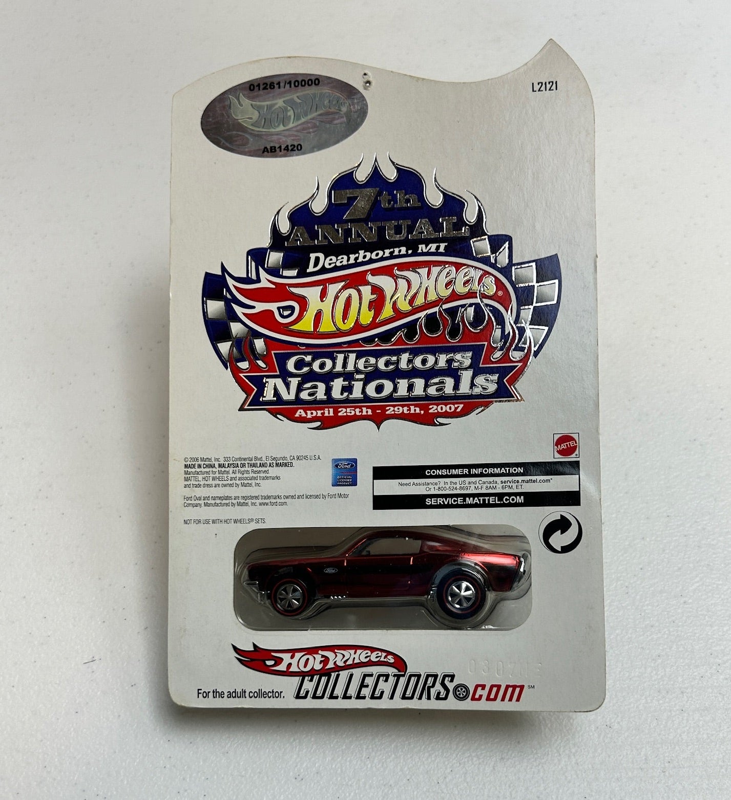 Hot Wheels 1:64 7th Annual Collectors Nationals Custom Mustang #1261/10000