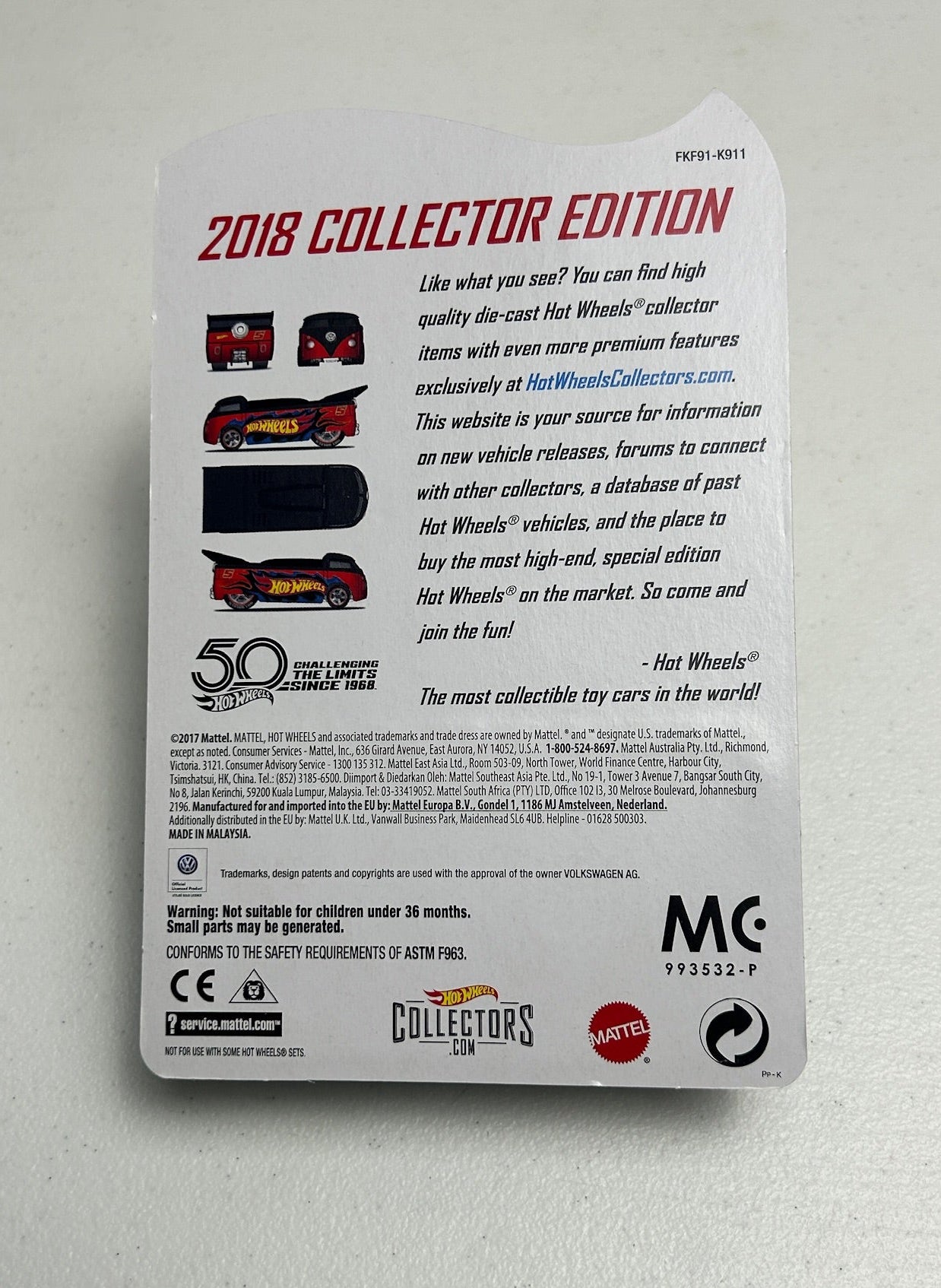 Hot Wheels 1:64 RLC 2018 Collector Volkswagen Drag Truck