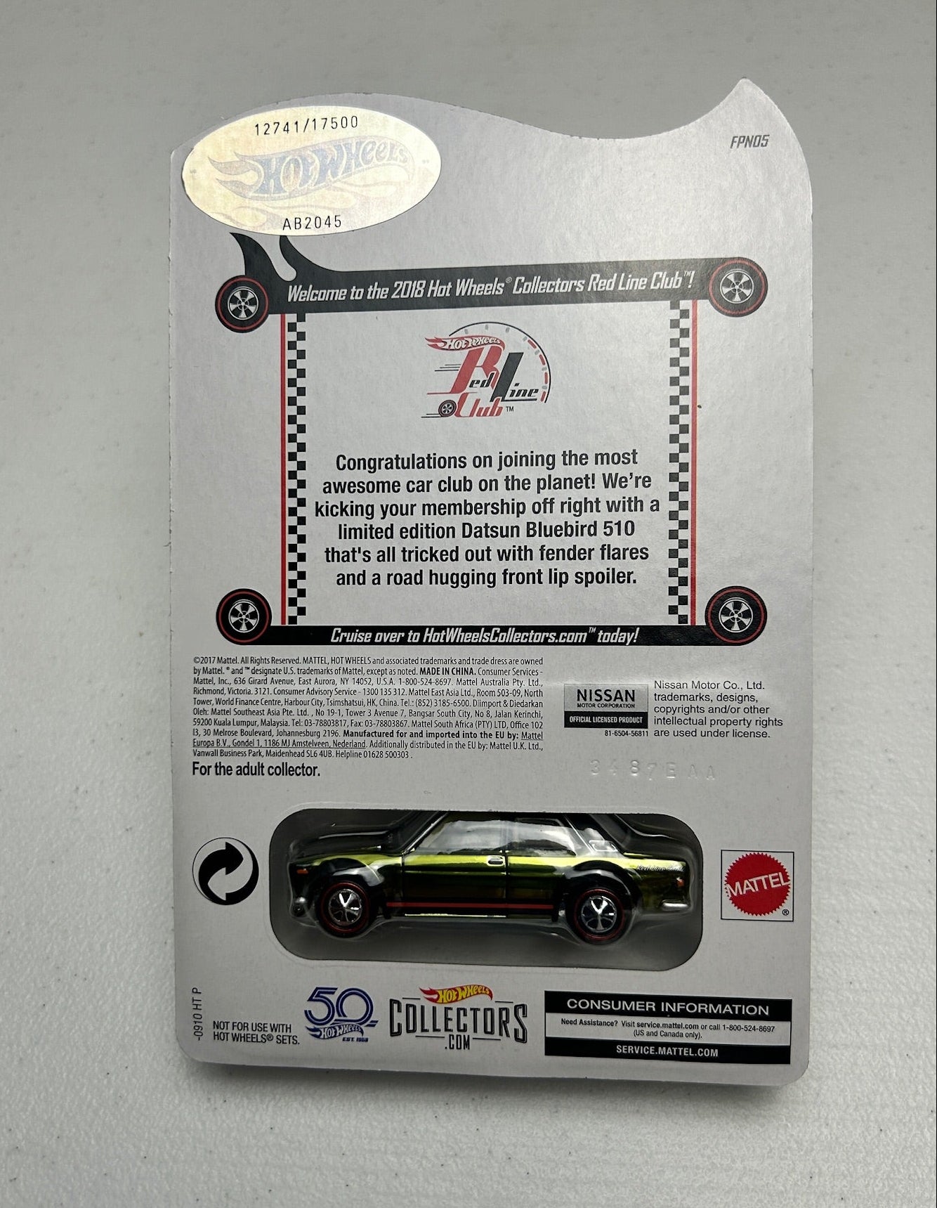 Hot Wheels 1:64 RLC Datsun Bluebird 510 Club Exclusive