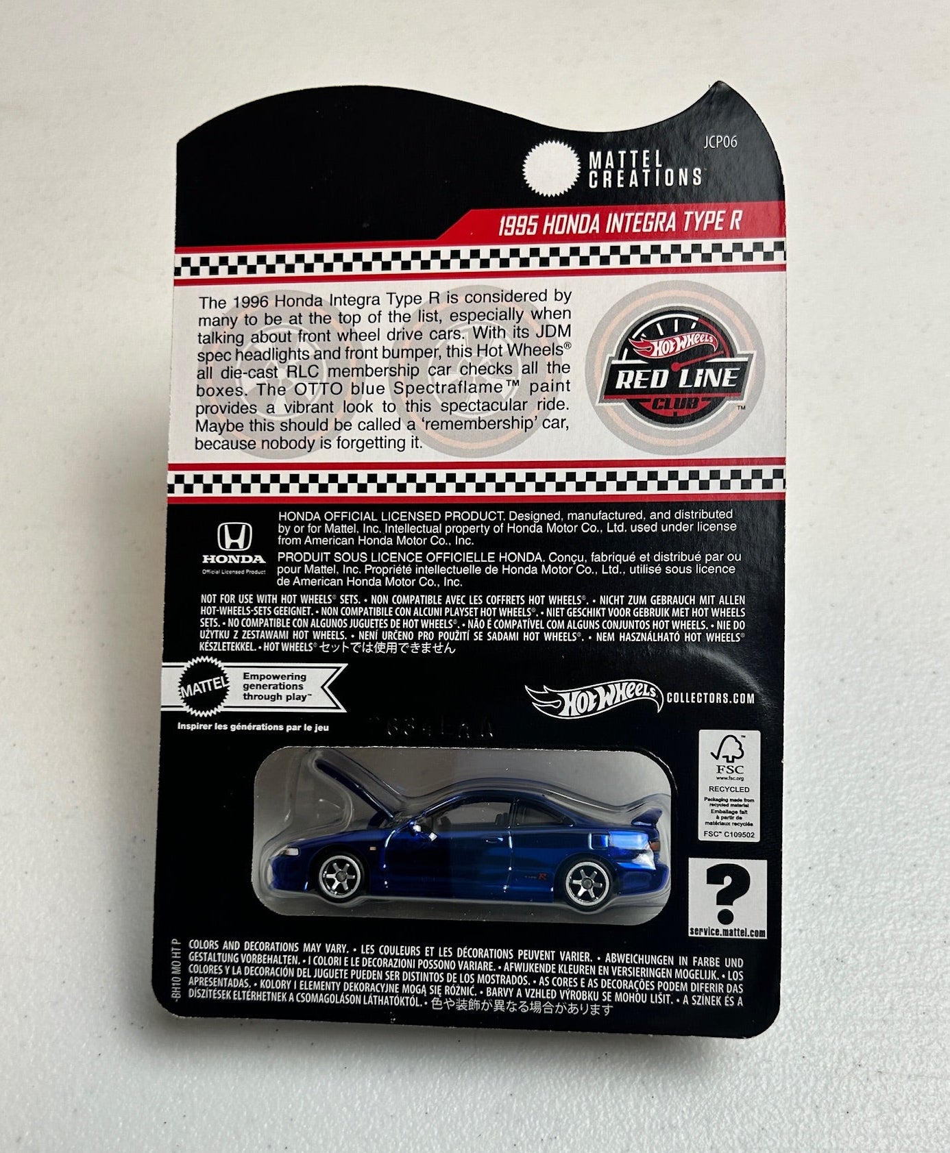 Hot Wheels 1:64 RLC Club Exclusive - 1995 Honda Integra Type R - Blue