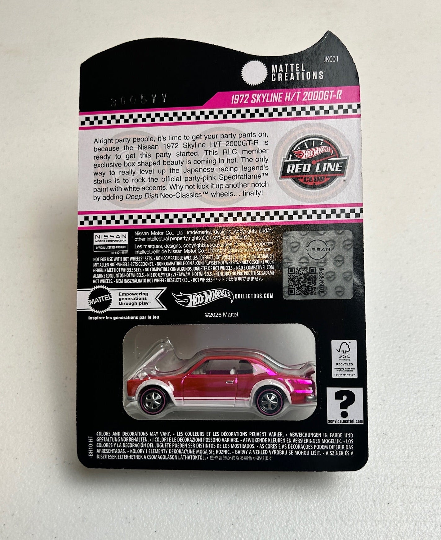 Hot Wheels 1:64 RLC 1972 Skyline H/T 2000GT-R