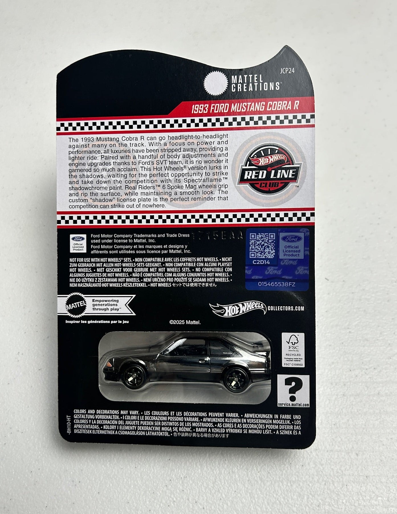 Hot Wheels 1:64 1993 Ford Mustang Cobra R Shadowflame