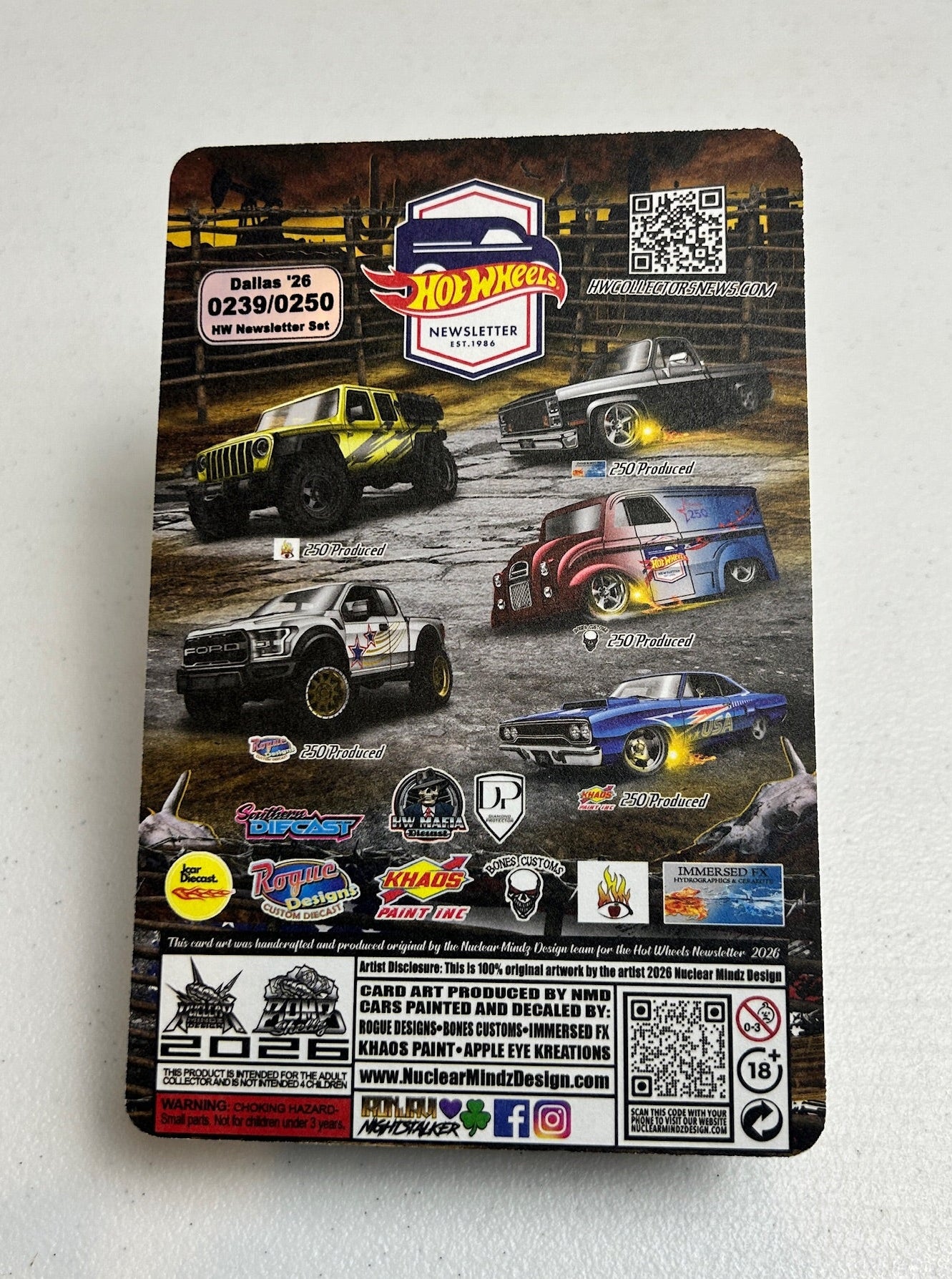 Hot Wheels 1:64 Nationals Newsletter Jeep Gladiator 239/250