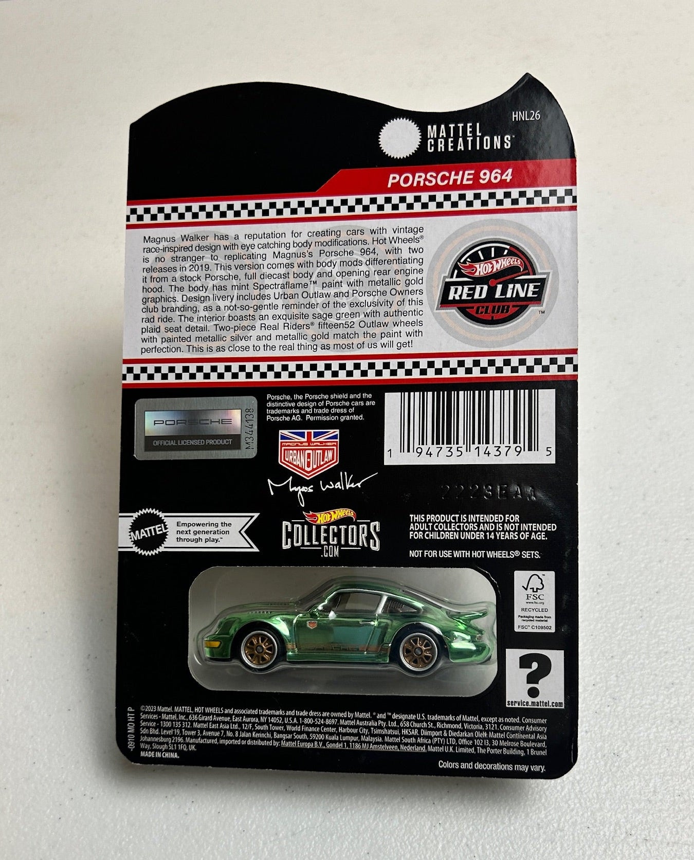 Hot Wheels 1:64 RLC Porsche 964 Magnus Walker