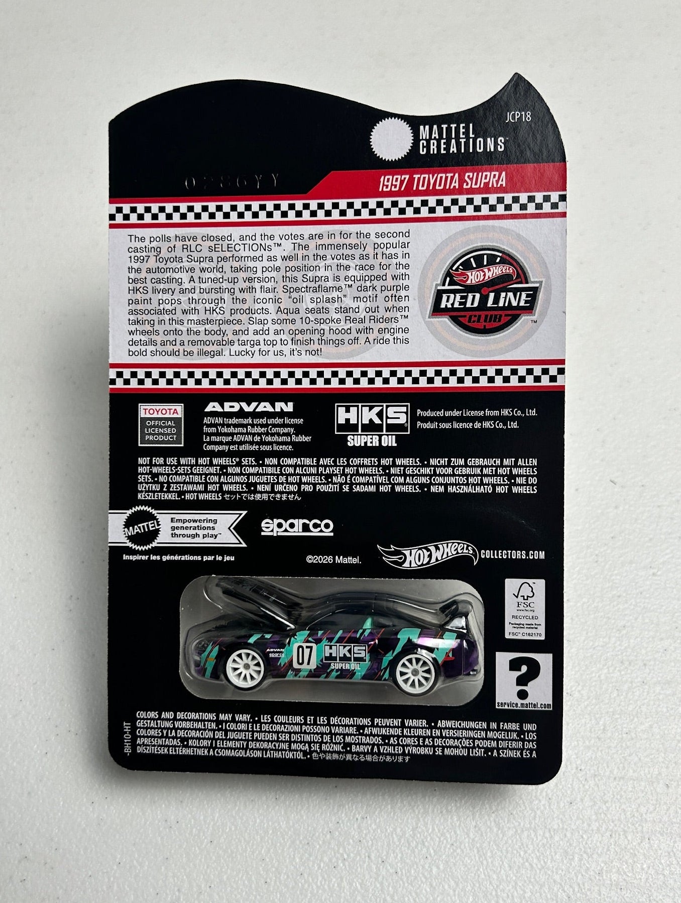 Hot Wheels 1:64 RLC 2025 Selections 1997 Toyota Supra HKS