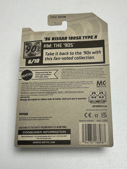 Hot Wheels 1:64 '96 Nissan 180SX Type X Super TH