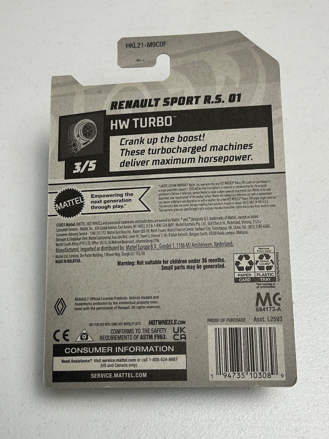 Hot Wheels 1:64 Renault Sport R.S. 01 Super TH