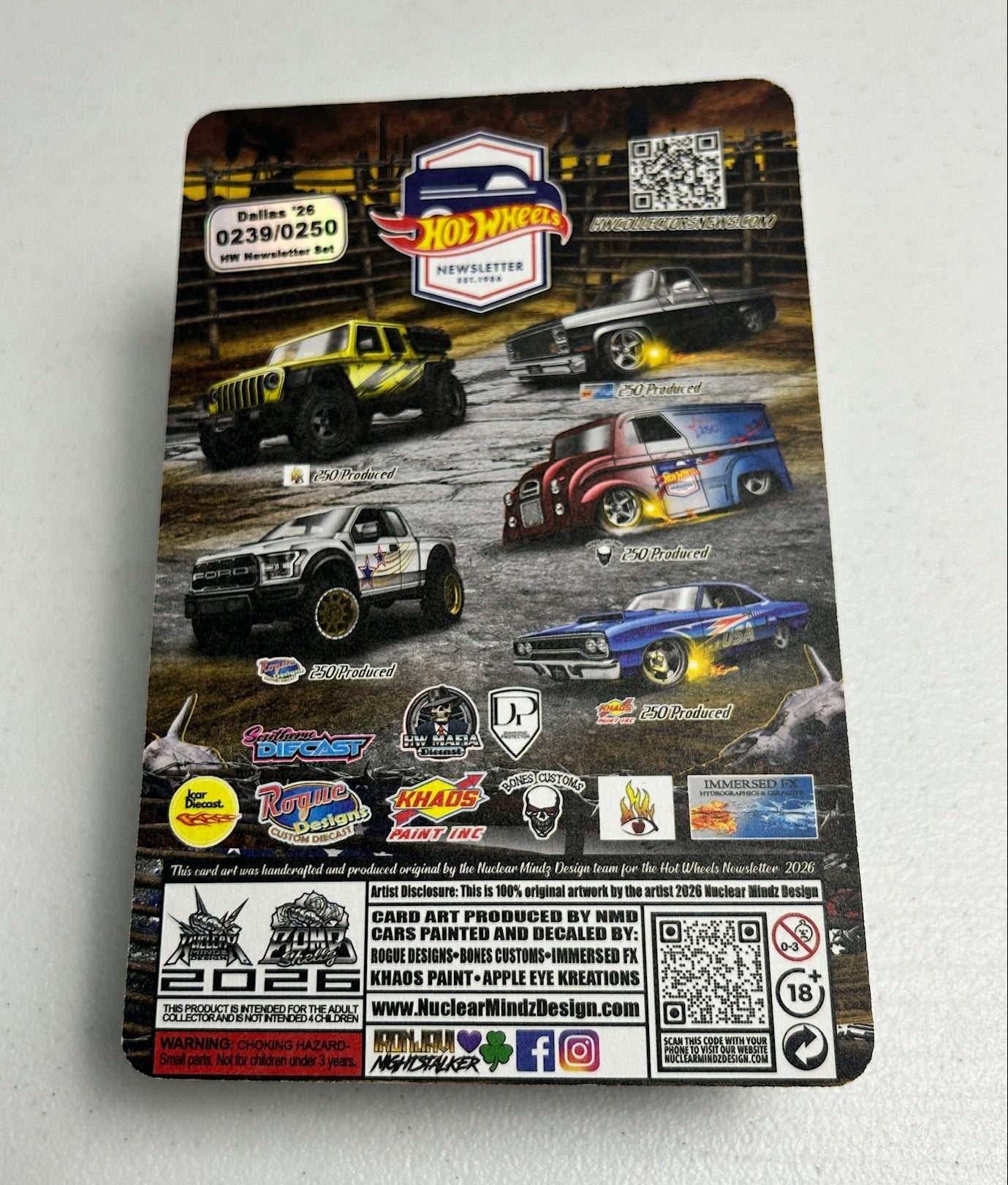 Hot Wheels 1:64 Nationals Newsletter '83 Chevy Silverado 239/250