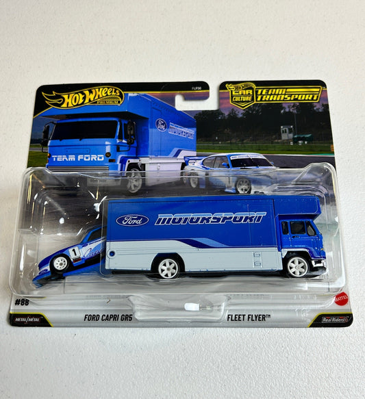 Hot Wheels 1:64 Team Transport #88 Ford Capri GR5 & Fleet Flyer