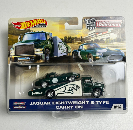Hot Wheels 1:64 Team Transport #14 Jaguar Lightweight E-Type/Carry On