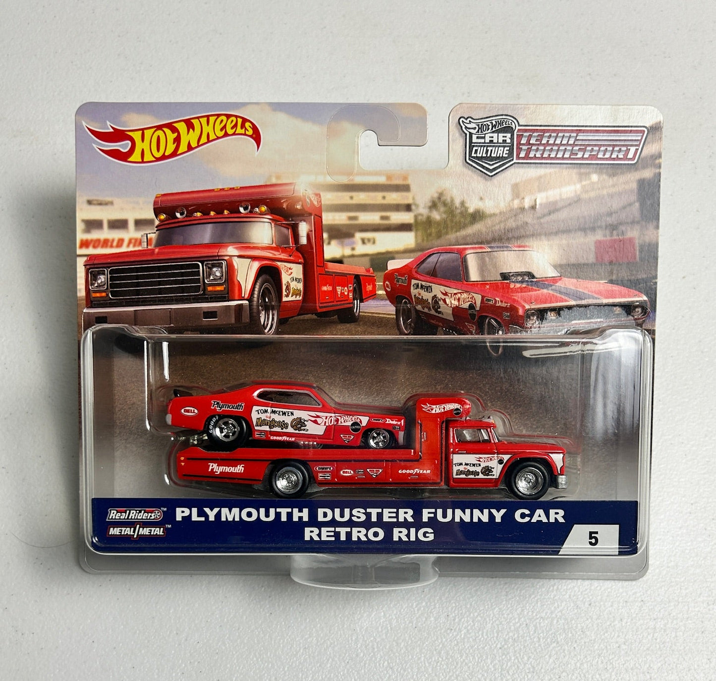 Hot Wheels 1:64 Team Transport #5 Plymouth Duster Funny Car/Retro Rig