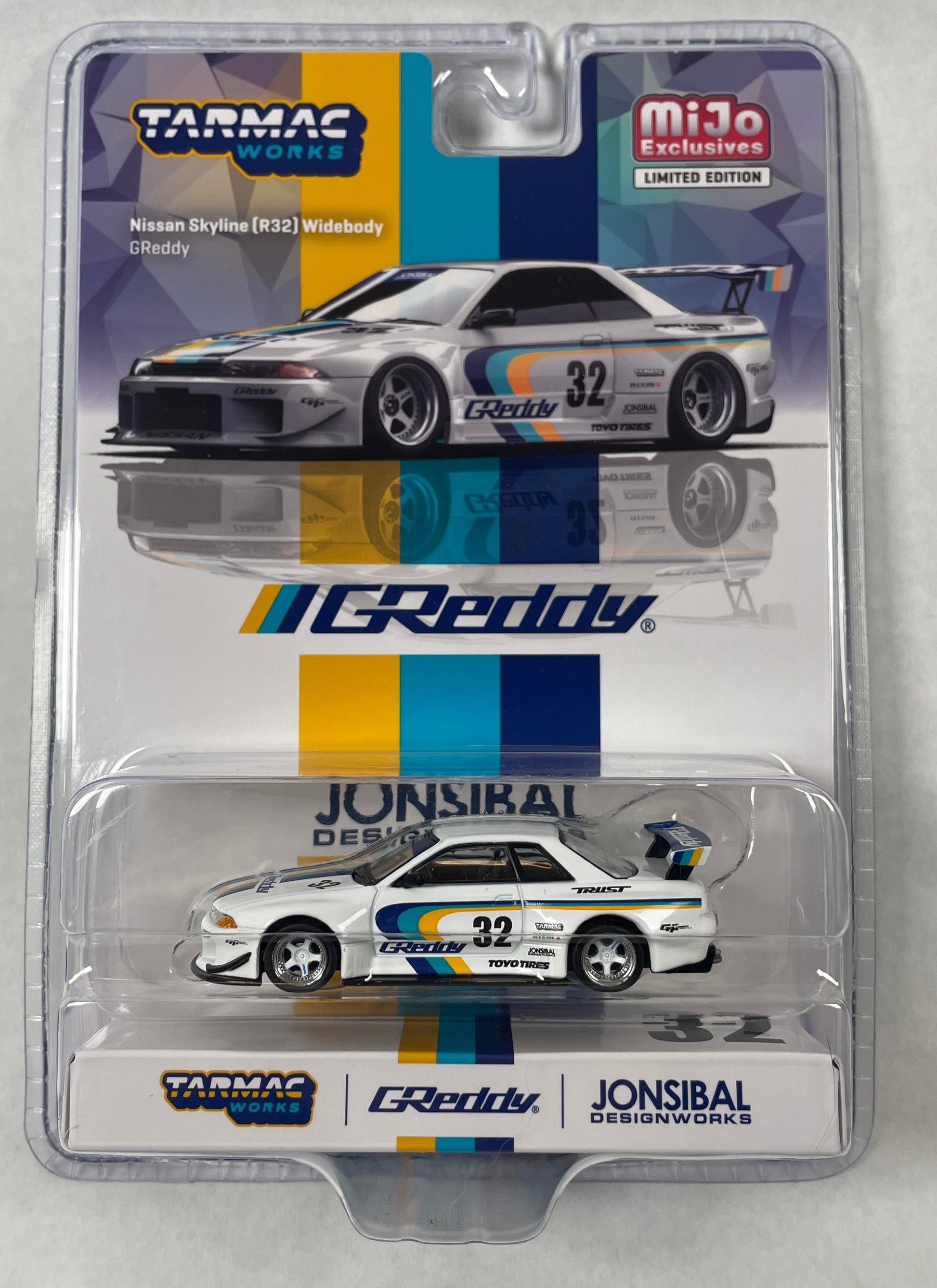 Tarmac 1:64 Nissan Skyline GTR R32 Widebody Greddy Jonsibal